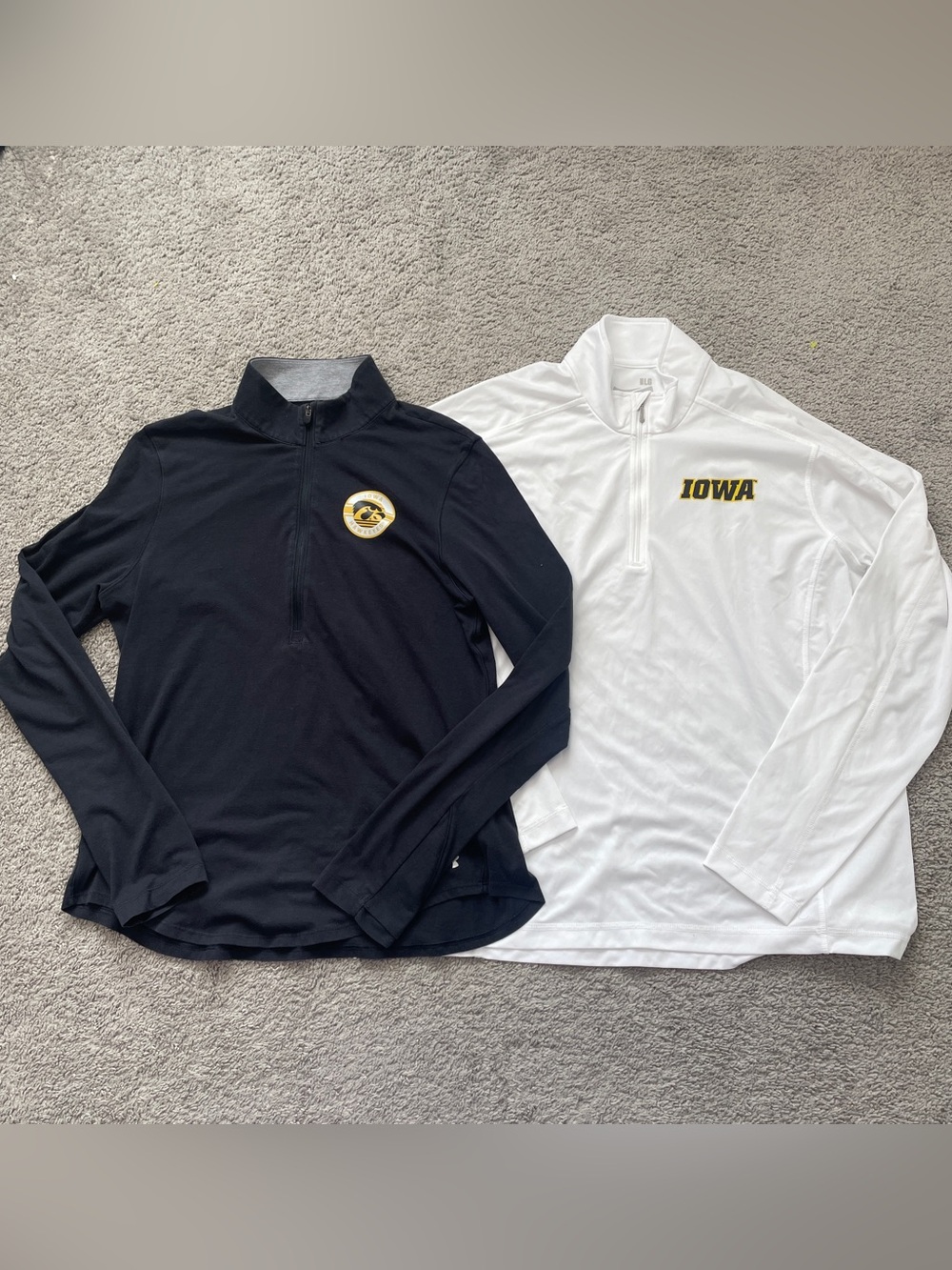 Iowa Hawkeyes Long-Sleeve 1/4 Zip Top - White and Black